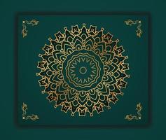 luxe mandala-achtergrond met moderne gouden patroonstijl. dit ontwerp perfect voor ramadan achtergrond, uitnodigingskaart, decoratieve achtergrond, print, spandoek, poster, omslag, brochure, flyer etc. vector