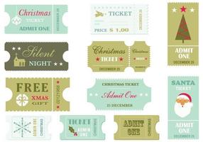 retro christmas ticket vector pack