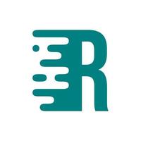 letter r vloeistof logo vector