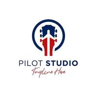 pilot studio inspiratie illustratie logo ontwerp vector