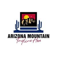 arizona woestijn berg inspiratie illustratie logo vector