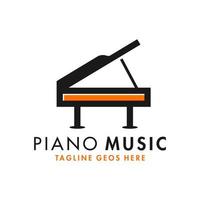 piano muziekinstrument inspiratie illustratie logo vector