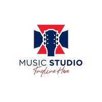 muziekstudio inspiratie illustratie logo ontwerp vector