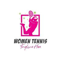 vrouwen tennis sport inspiratie illustratie logo vector