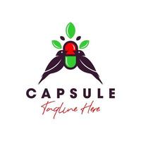 vogel capsule inspiratie illustratie logo ontwerp vector