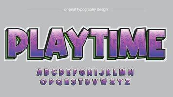 paarse 3d cartoon patroon tribal spel typografie vector