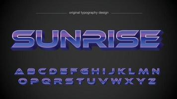 paarse futuristische metalen geïsoleerde letters vector