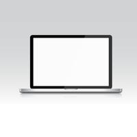 Laptop die op wit, Vectot-ontwerp wordt geïsoleerd vector