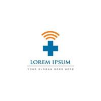 logo voor medische communicatie, logo voor online zorg vector