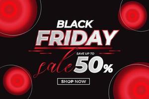 black friday sale kortingsverkoop met rood cirkelelement vector