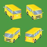 3D bovenaanzicht bestelwagen auto vervoer vector illustratie eps10