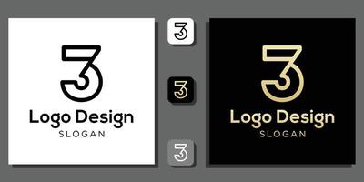 logo ontwerp nummer drie jaar rekenmachine numerieke codering wiskunde procent technologie concept met app-sjabloon vector