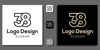 logo ontwerp nummer drie acht jaar rekenmachine numerieke codering wiskunde procent technologie concept met app-sjabloon vector