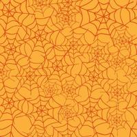 gelukkig halloween vector naadloos patroon. spinnenweb achtergrond. vakantie kleurrijke textuur voor verpakking, behang, textiel, scrapbooking. hand getekende vectorillustratie in doodle stijl.