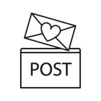 liefdesbrief of bericht in brievenbus. vector