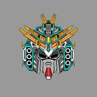 hoofd gundam robot mascotte logo vector logo vector