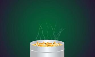 sigaretten asbak tank. gevaarlijk voor de gezondheid, andere mensen. vector illustratie eps10