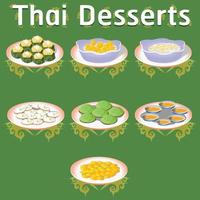 Thaise desserts zoete banaan kokosnoot zelfgemaakte traditionele smakelijke suiker khanom vectorillustratie vector