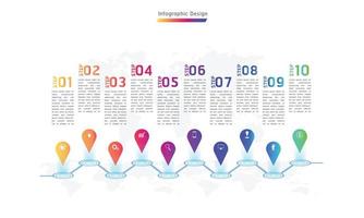 markeer punt infographic ontwerp 10 stappen vector illustratie eps10