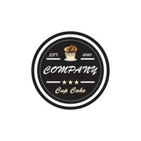 cup cake logo, merk cake logo; vector