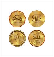 Luxe premium gouden insignes en labels vector