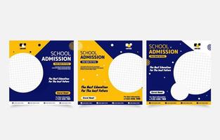 school toelating banner set sjabloon social media post vector