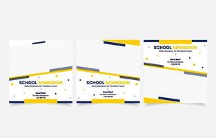 school toelating banner set sjabloon social media post vector