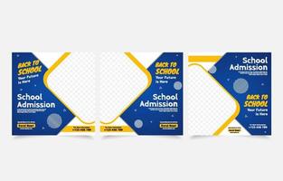 school toelating banner set sjabloon social media post vector