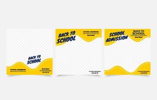 school toelating banner set sjabloon social media post vector