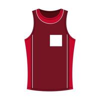 basketbal tanktop rode kleur, sport jersey rode kleur, op witte achtergrond vector