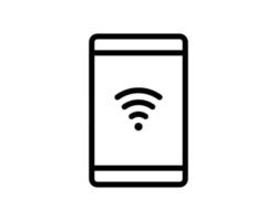 telefoon wifi lijn pictogram, vectorillustratie op witte achtergrond. gebruik voor ui en ux, website of mobiele applicatie. vector