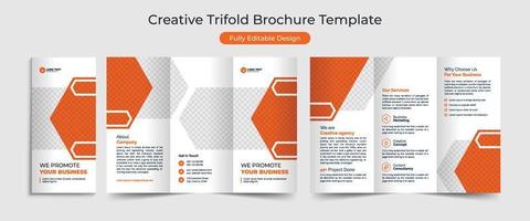 creatieve zakelijke driebladige brochure sjabloonontwerp vector