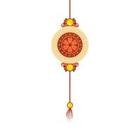 raksha bandhan, armband rakhi met bloem op witte achtergrond vector