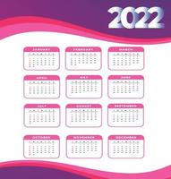 kalender 2022 maanden gelukkig nieuwjaar abstract ontwerp vectorillustratie wit en roze vector