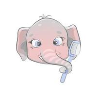 schattige baby olifant gezicht vectorillustratie. vector