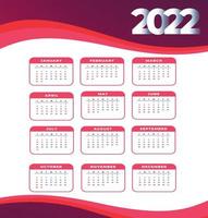 kalender 2022 gelukkig nieuwjaar abstract ontwerp vectorillustratie wit en roze vector