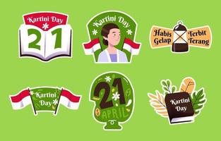 kartini stickerpakket vector