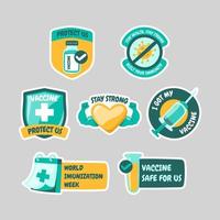 stickerpakket voor vaccinatieweek vector