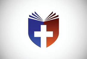 kerk logo. christelijke teken symbolen. het kruis van jezus vector