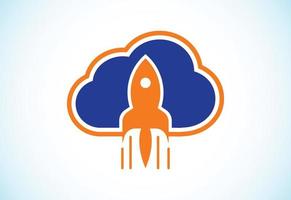 creatieve, eenvoudige en moderne cloud-logo-ontwerpsjabloon voor het bedrijf vector