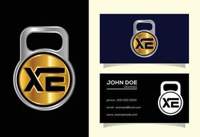 eerste monogram brief xe logo vector ontwerpsjabloon. grafisch alfabetsymbool voor bedrijfsidentiteit