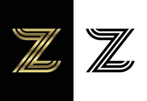 luxe aangepaste lijn letter z, grafisch alfabet symbool voor zakelijke identiteit vector