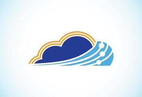 creatieve, eenvoudige en moderne cloud-logo-ontwerpsjabloon voor het bedrijf vector