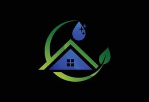 huis schoonmaak service logo ontwerpsjabloon, schoonmaak bedrijf logo teken symbool. vector