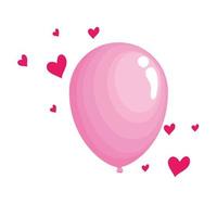 roze ballon helium met hartjes vector
