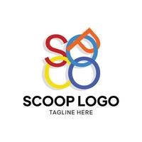 scoop logo vector illustratie typografie.