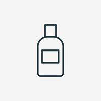 lotion, gel, shampoo, scrub voor haar plastic fles lijn icoon. container voor haarverzorgingsproducten lineair pictogram. pakket voor cosmetisch bad product icoon. geïsoleerde vectorillustratie. vector