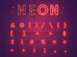 Realistische gloeiende paarse neon-set vector