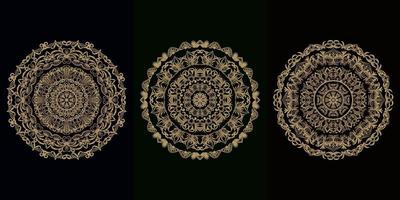 verzameling mandala-ornament of bloem vector