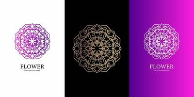 bloem, ornament of mandala sjabloon embleemontwerp. vector